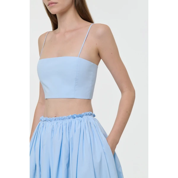 Gabriela Hearst Nadir Top in Light Blue Sea Island Cotton, view 5