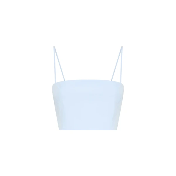 Gabriela Hearst Nadir Top in Light Blue Sea Island Cotton, view 6