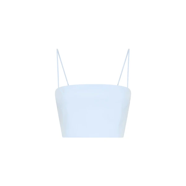 Gabriela Hearst Nadir Top in Light Blue Sea Island Cotton
