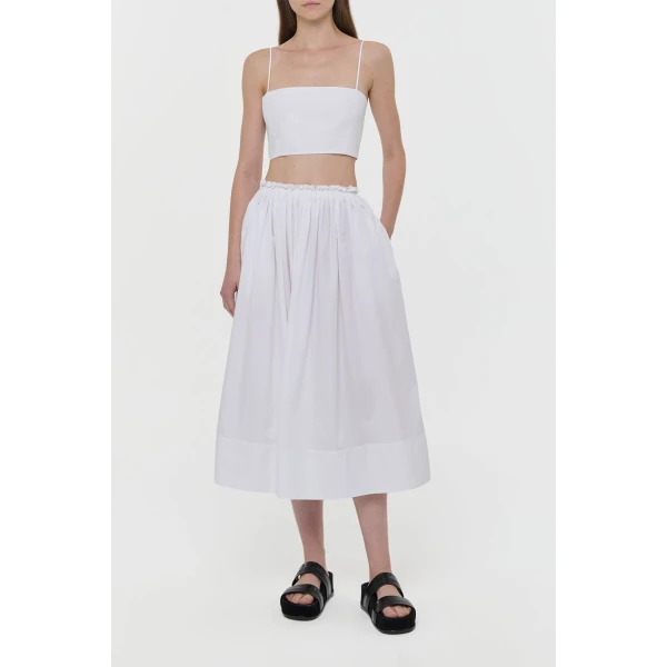 Gabriela Hearst Nadir Top in White Sea Island Cotton, view 3