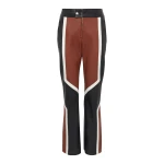 Gabriela Hearst Navarre Moto Pant in Cognac & Black Textured Leather