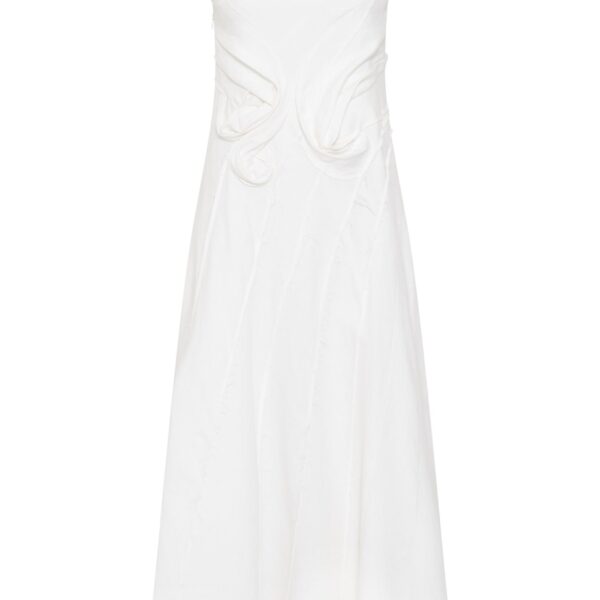 Gabriela Hearst Navi Puff Sleeve Maxi Dress in Ivory Aloe Linen, view 6