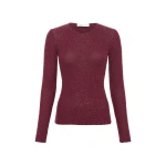 Gabriela Hearst Nello Knit Sweater in Bordeaux Beaded Cashmere Silk