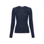 Gabriela Hearst Nello Knit Sweater in Electric Navy Beaded Cashmere Silk