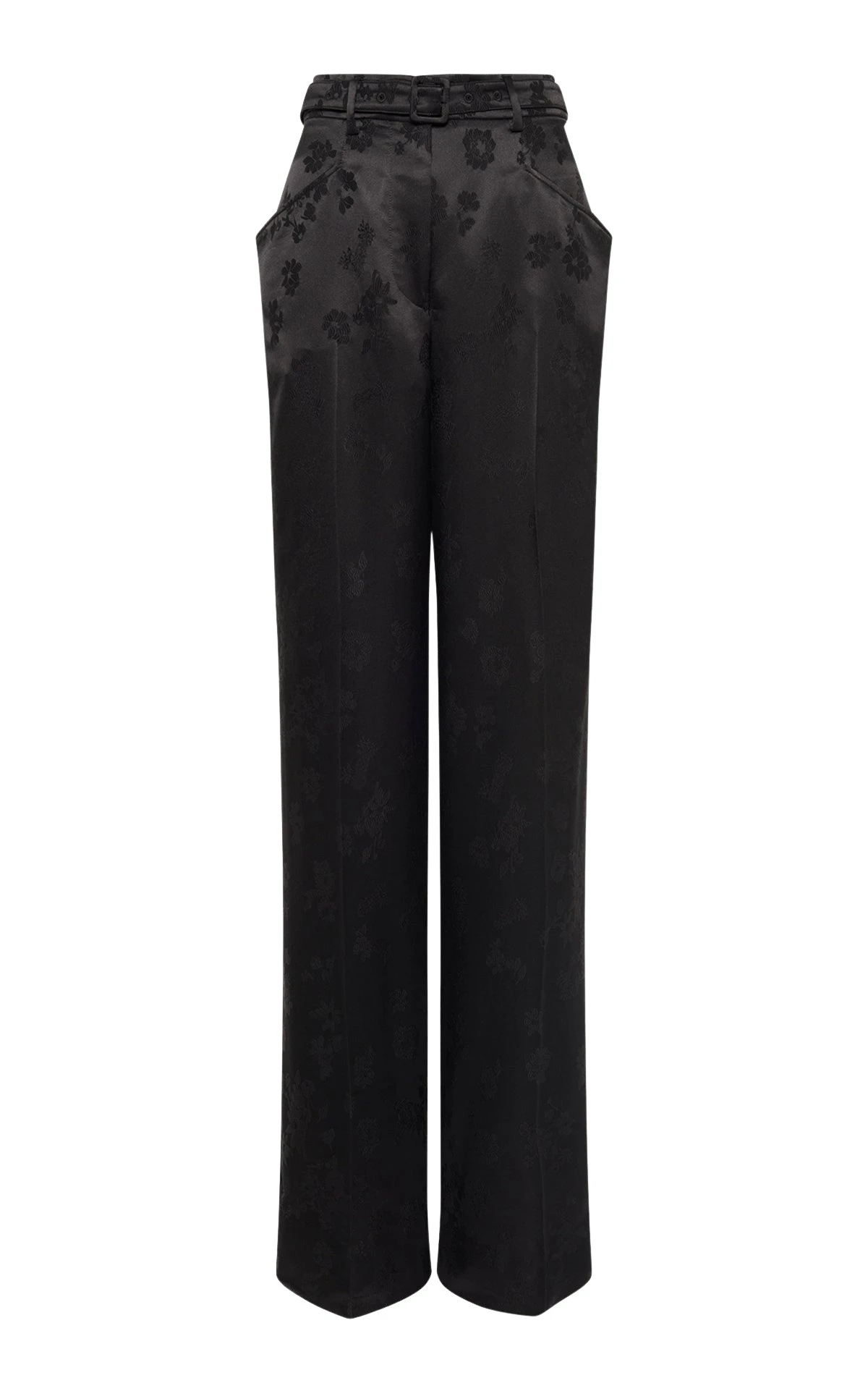 Gabriela Hearst Norman Wide-leg Pant in Black Embroidered Silk