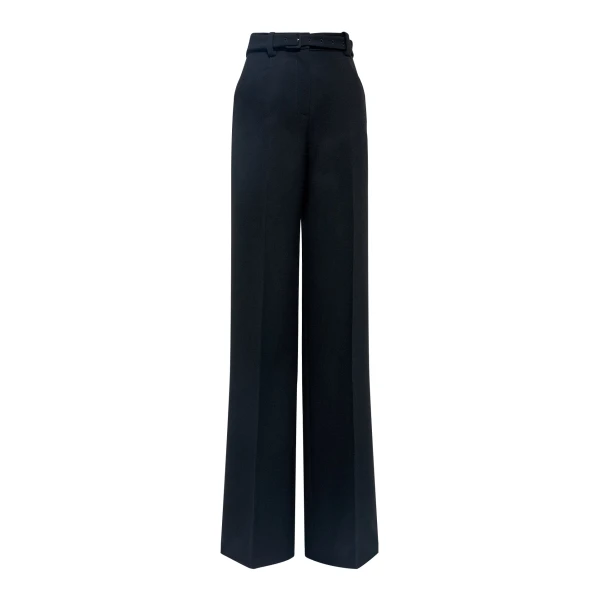 Gabriela Hearst Norman Wide-leg Pant in Black Recycled Virgin Wool, view 6