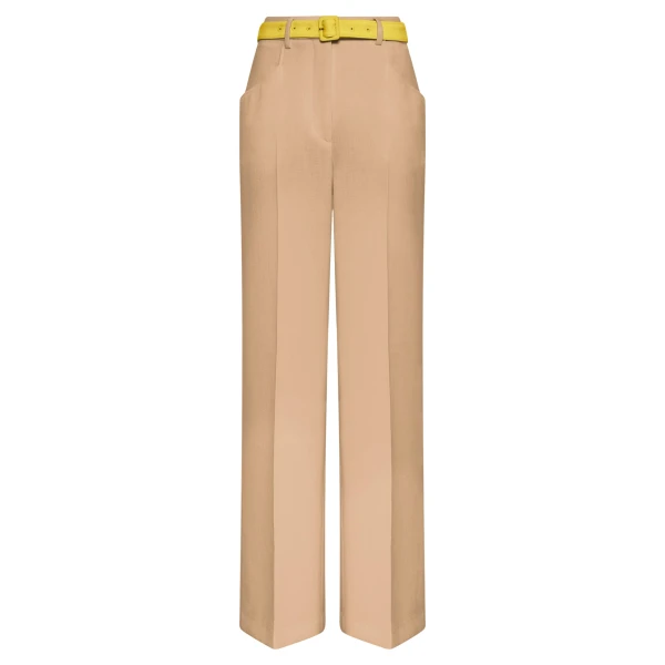 Gabriela Hearst Norman Wide-leg Pant in Camel & Citrine Virgin Wool Crepe