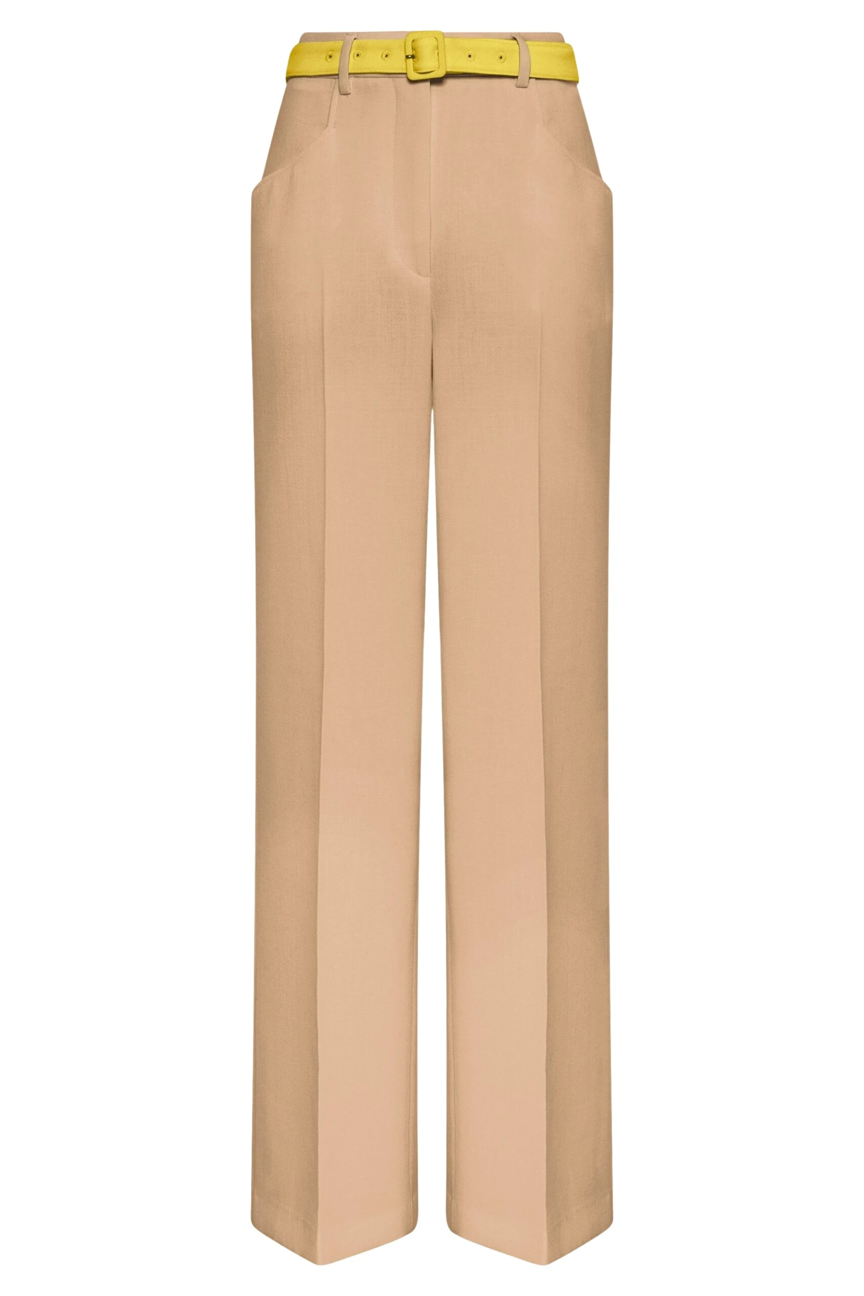 Gabriela Hearst Norman Wide-leg Pant in Camel & Citrine Virgin Wool Crepe