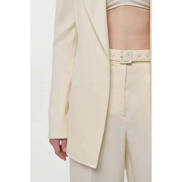 Gabriela Hearst Norman Wide-leg Pant in Ivory Textured Linen Slub, view 5