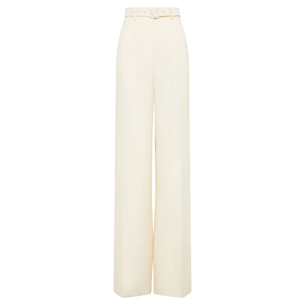 Gabriela Hearst Norman Wide-leg Pant in Ivory Textured Linen Slub, view 6
