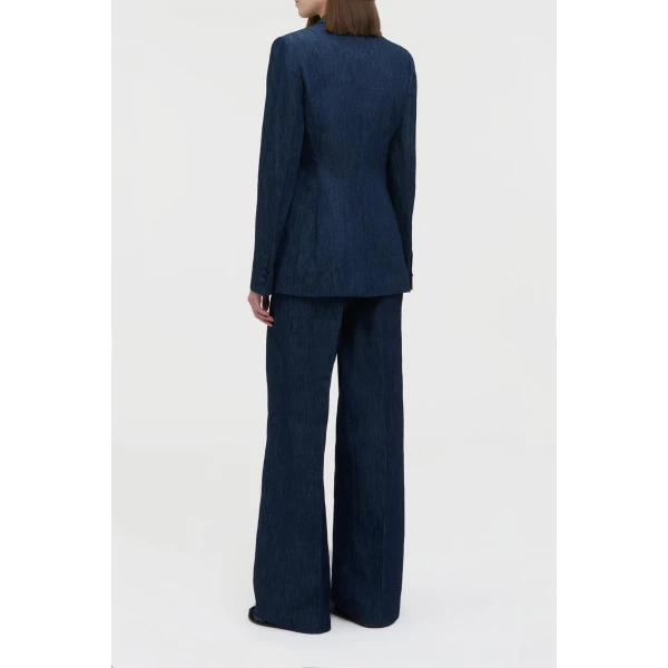 Gabriela Hearst Norman Wide-leg Pant in Recycled Cotton Denim, view 5