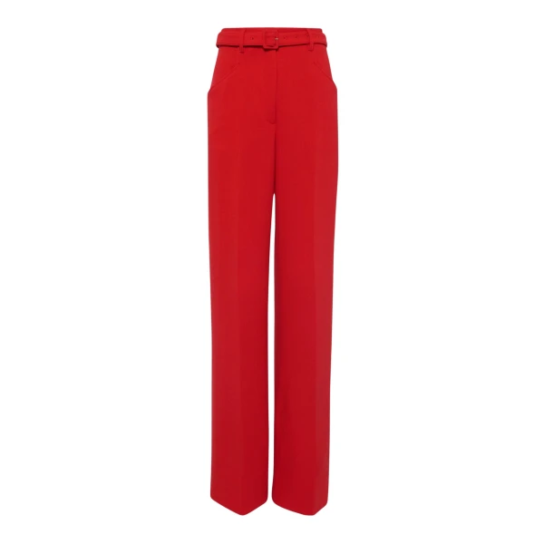 Gabriela Hearst Norman Wide-leg Pant in Scarlet Red Virgin Wool Crepe