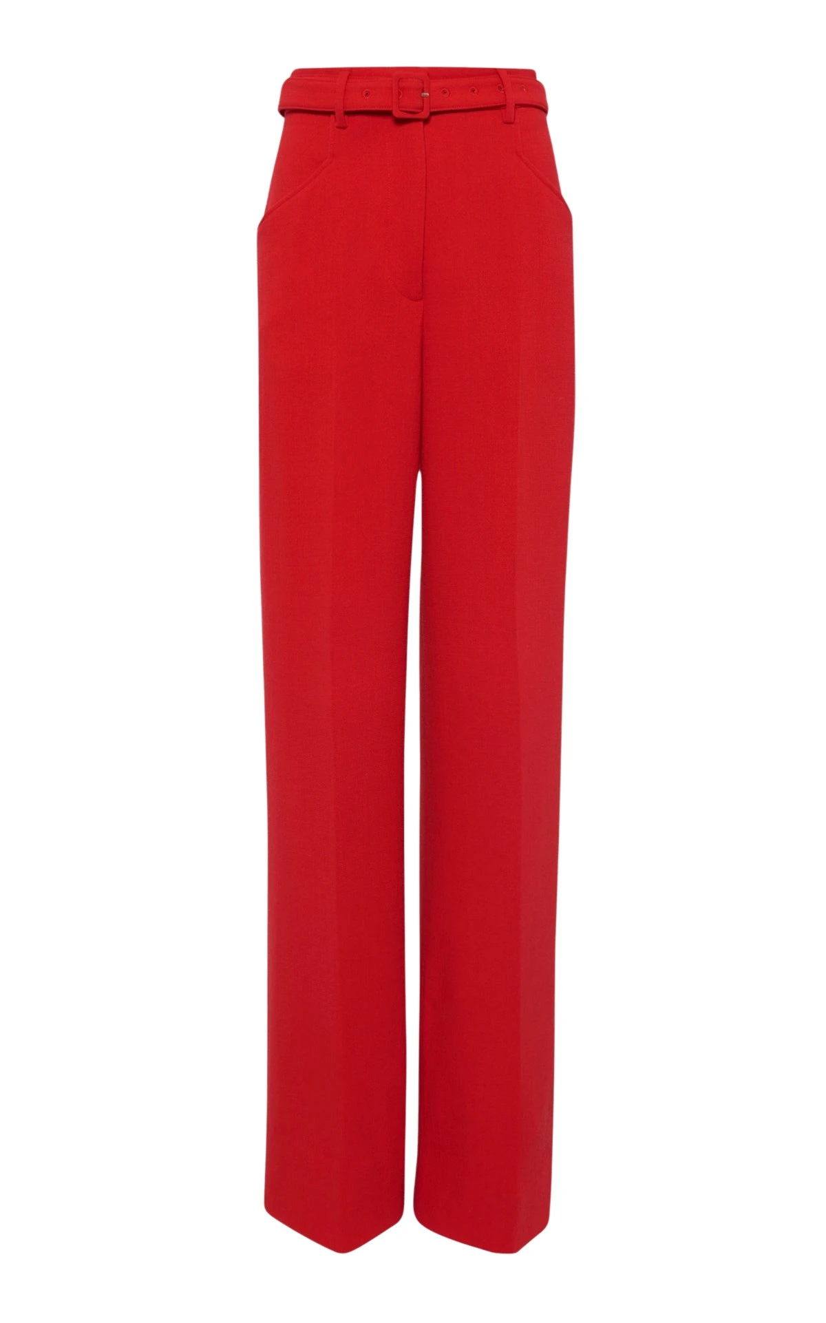 Gabriela Hearst Norman Wide-leg Pant in Scarlet Red Virgin Wool Crepe
