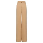 Gabriela Hearst Norman Wide-leg Pant in Wheat Textured Linen Slub
