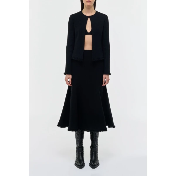 Gabriela Hearst Normand Jacket in Black Virgin Wool Cashmere, view 2