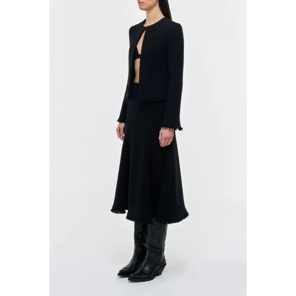 Gabriela Hearst Normand Jacket in Black Virgin Wool Cashmere, view 3