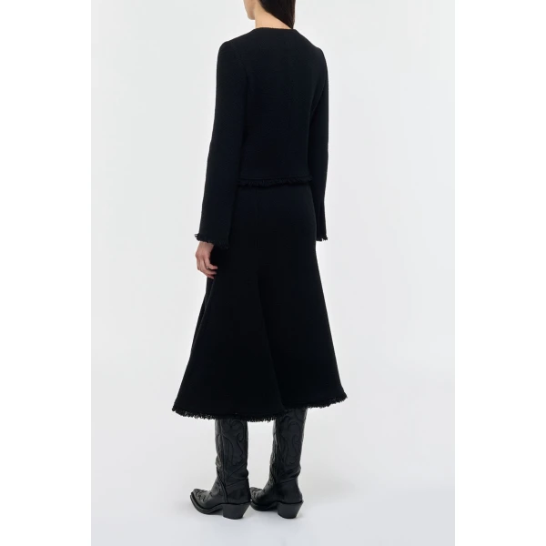 Gabriela Hearst Normand Jacket in Black Virgin Wool Cashmere, view 4