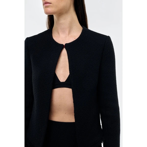 Gabriela Hearst Normand Jacket in Black Virgin Wool Cashmere, view 5