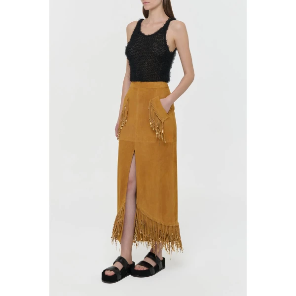 Gabriela Hearst Nur Knit Tank Top in Black Silk Cashmere, view 3