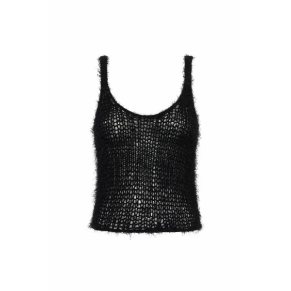 Gabriela Hearst Nur Knit Tank Top in Black Silk Cashmere, view 6