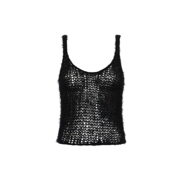 Gabriela Hearst Nur Knit Tank Top in Black Silk Cashmere