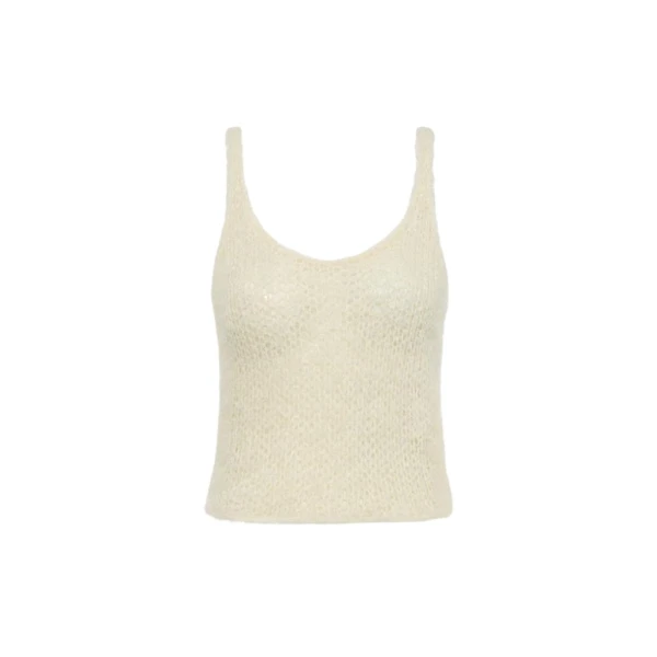 Gabriela Hearst Nur Knit Tank Top in Off White Silk Cashmere