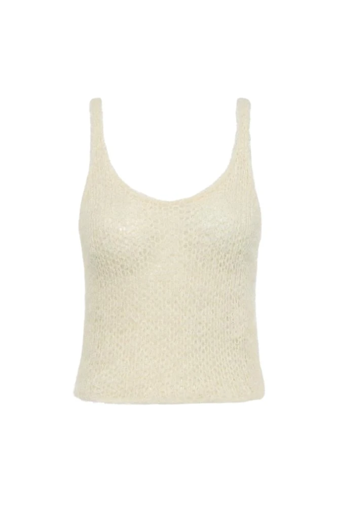 Gabriela Hearst Nur Knit Tank Top in Off White Silk Cashmere