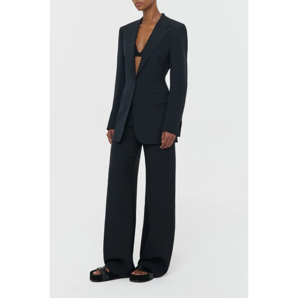 Gabriela Hearst Orren Blazer in Black Silk Wool Cady, view 3