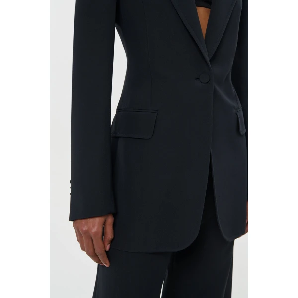 Gabriela Hearst Orren Blazer in Black Silk Wool Cady, view 5