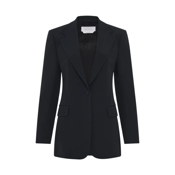 Gabriela Hearst Orren Blazer in Black Silk Wool Cady