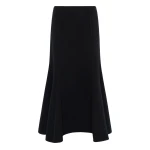 Gabriela Hearst Patterson Midi Skirt in Black Double-face Recycled Cashmere