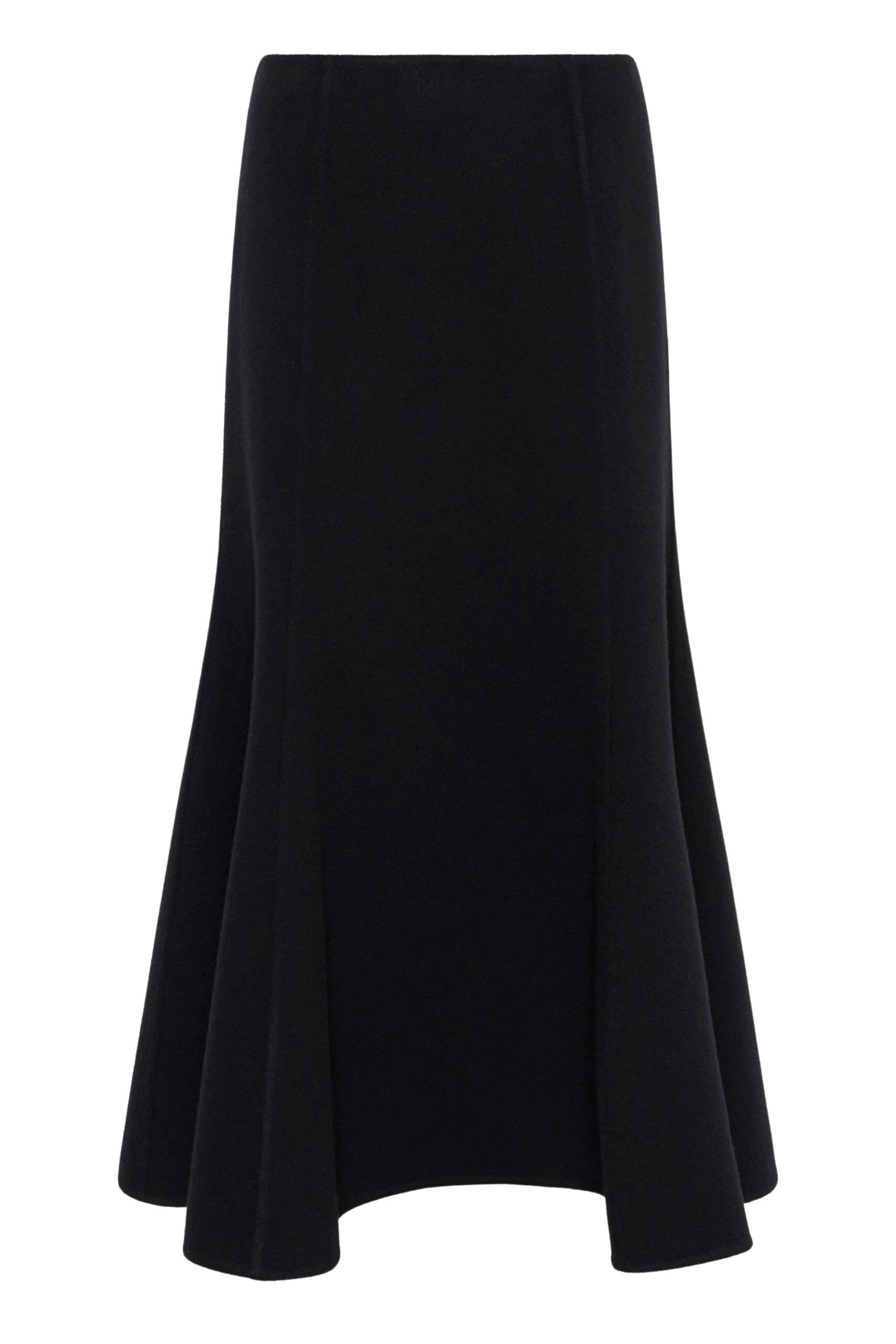Gabriela Hearst Patterson Midi Skirt in Black Double-face Recycled Cashmere