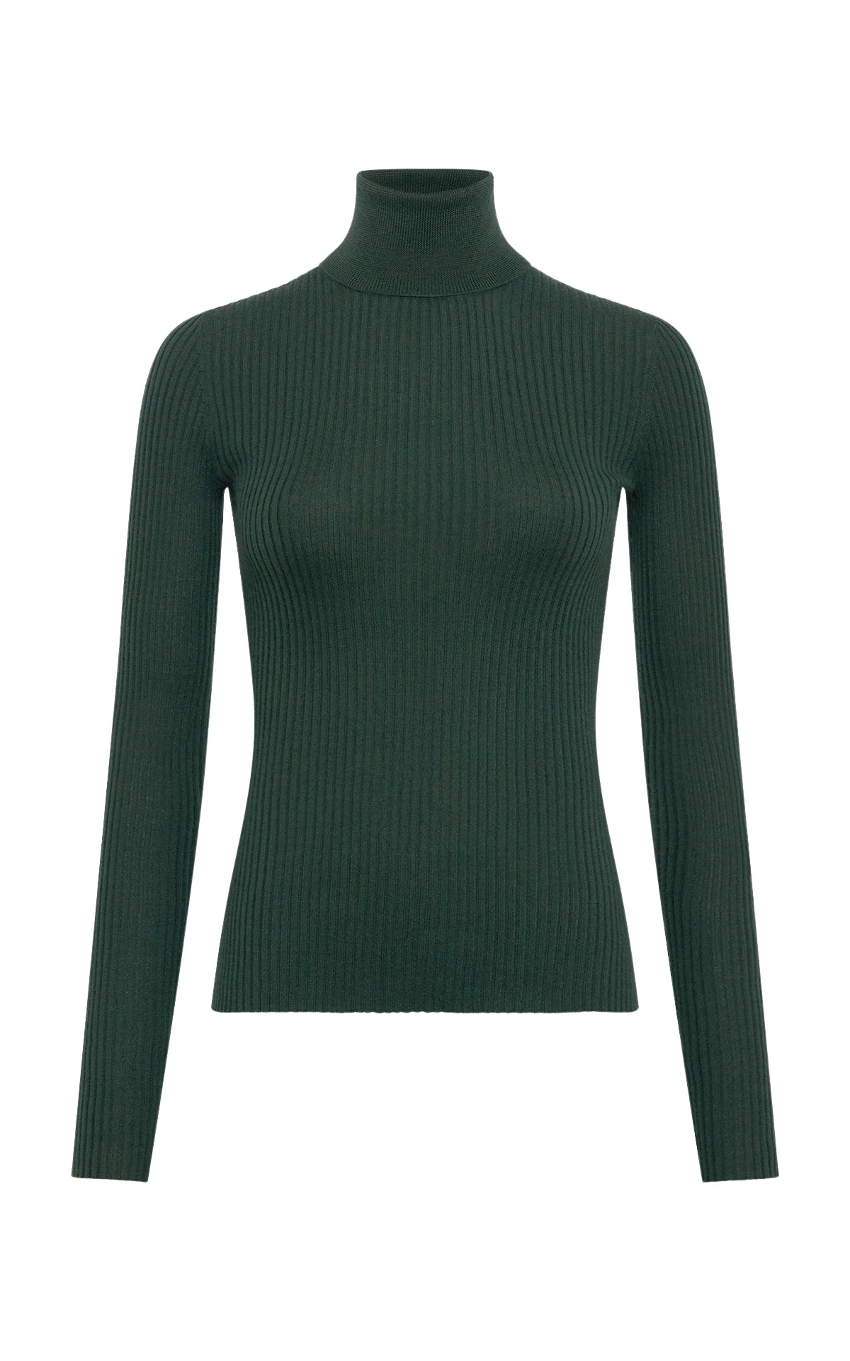 Gabriela Hearst Peppe Knit Turtleneck in English Green Cashmere Silk