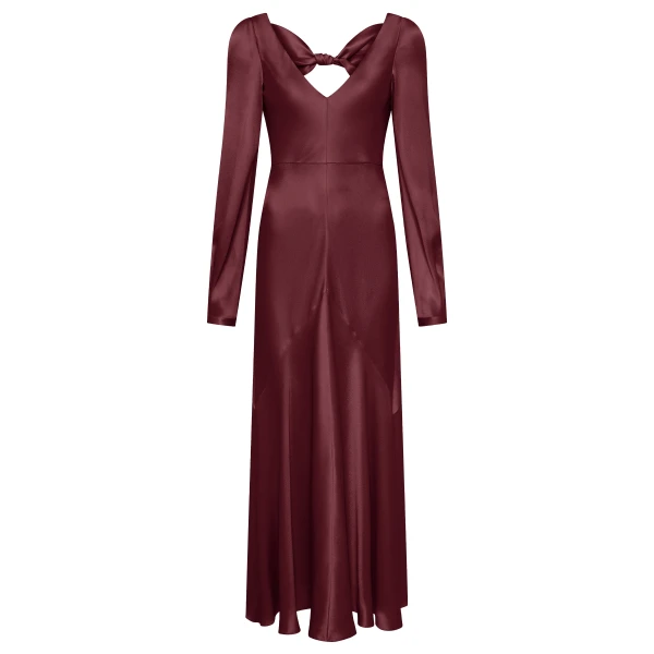 Gabriela Hearst Peyton Maxi Dress In Bordeaux Silk Satin, view 6