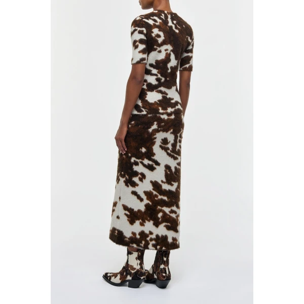 Gabriela Hearst Phaedra Knit Maxi Skirt in Ivory Cognac Multi Cashmere, view 4