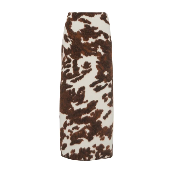 Gabriela Hearst Phaedra Knit Maxi Skirt in Ivory Cognac Multi Cashmere