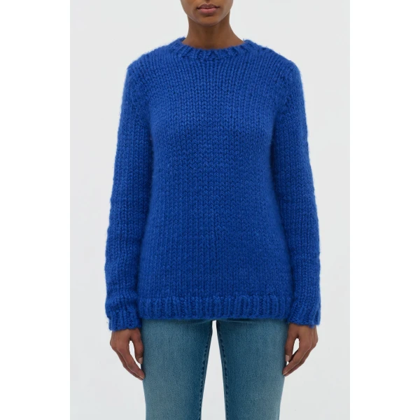 Gabriela Hearst Poros Knit Sweater in Cobalt Cashmere, view 2