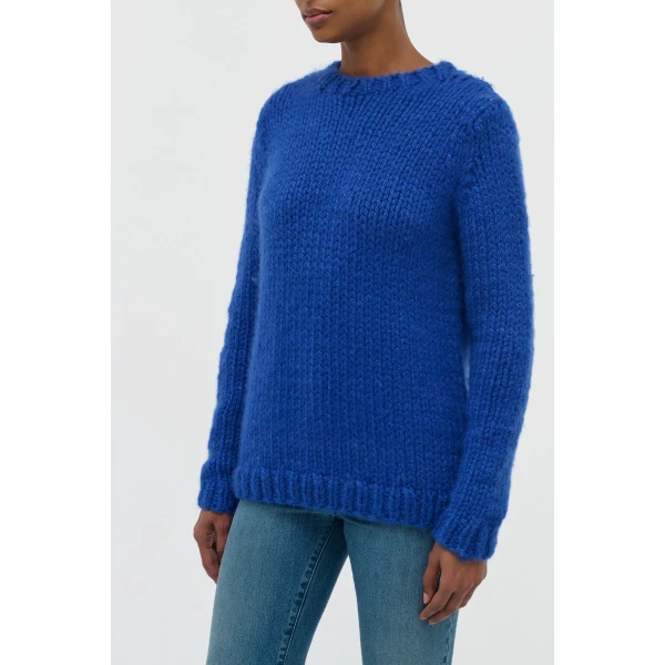 Gabriela Hearst Poros Knit Sweater in Cobalt Cashmere, view 3