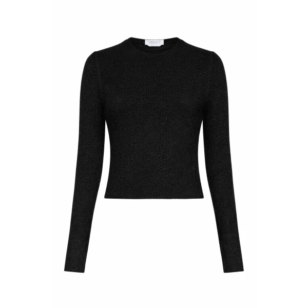 Gabriela Hearst Praedics Knit Sweater in Black Mulberry Silk, view 2