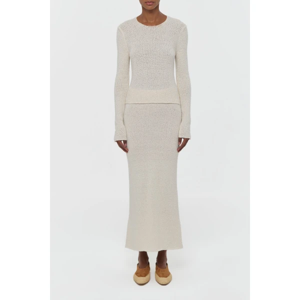 Gabriela Hearst Praedics Knit Sweater in Off White Mulberry Silk, view 2