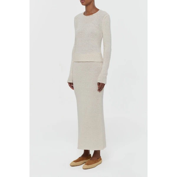 Gabriela Hearst Praedics Knit Sweater in Off White Mulberry Silk, view 3