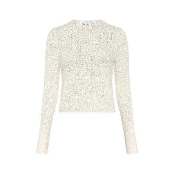 Gabriela Hearst Praedics Knit Sweater in Off White Mulberry Silk