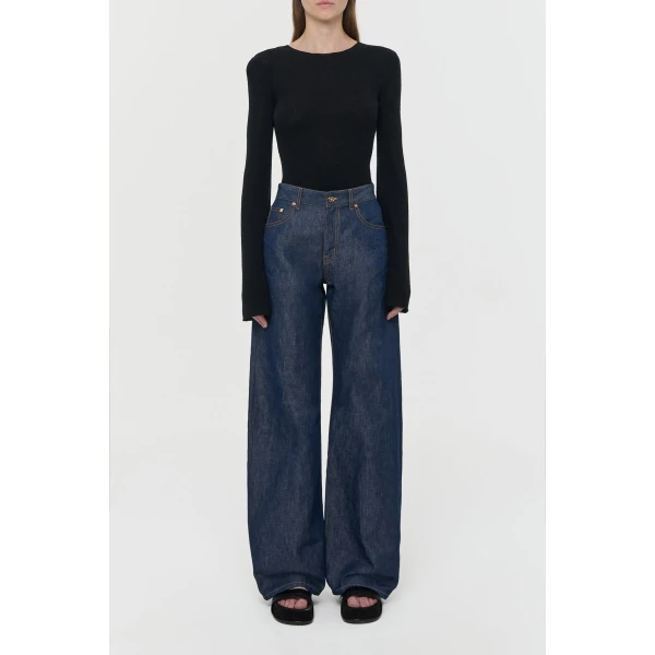 Gabriela Hearst Rafa Knit Top in Black Mulberry Silk, view 2