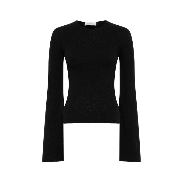 Gabriela Hearst Rafa Knit Top in Black Mulberry Silk, view 6