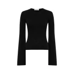 Gabriela Hearst Rafa Knit Top in Black Mulberry Silk