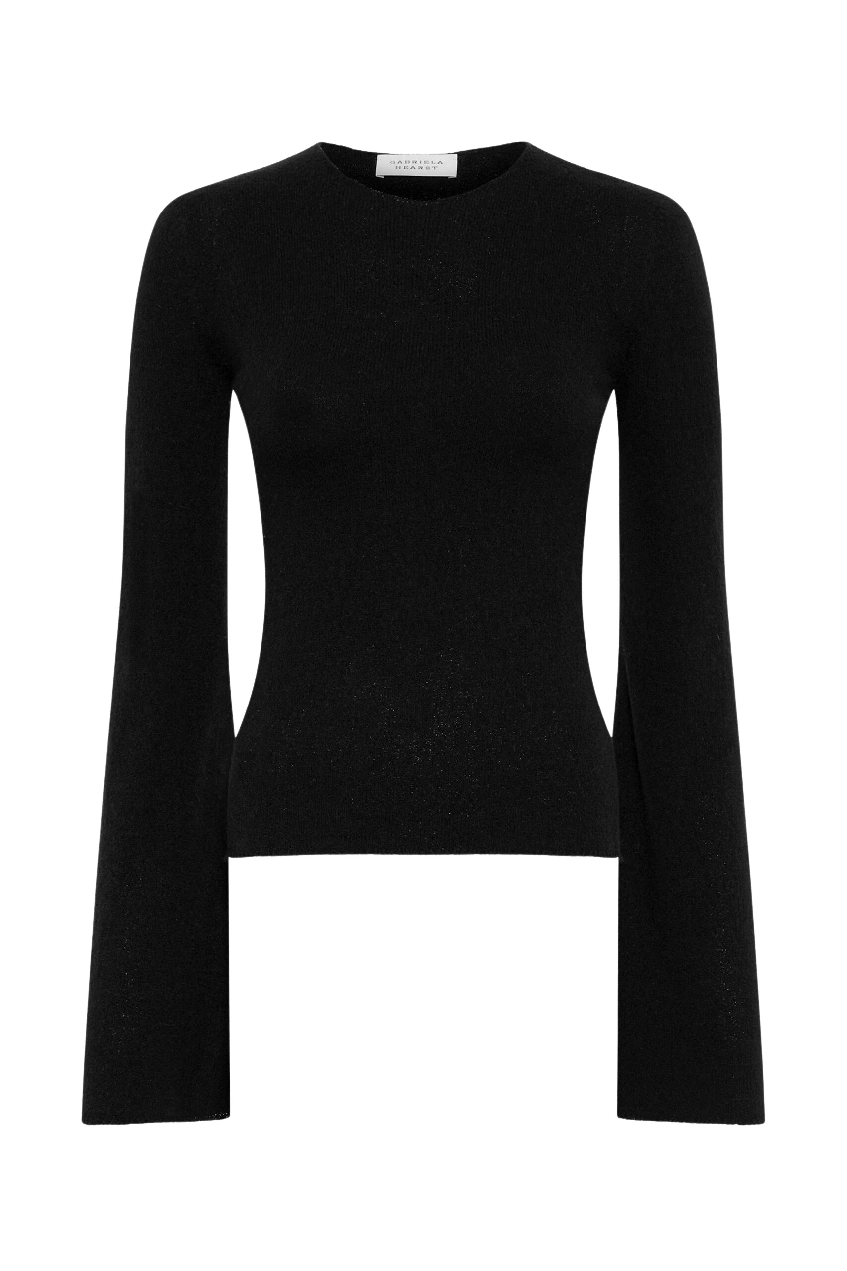 Gabriela Hearst Rafa Knit Top in Black Mulberry Silk