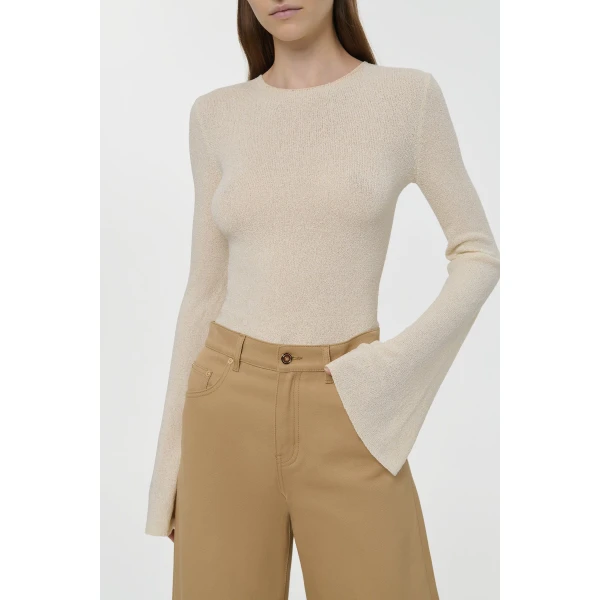 Gabriela Hearst Rafa Knit Top in Off White Mulberry Silk, view 5