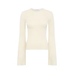 Gabriela Hearst Rafa Knit Top in Off White Mulberry Silk