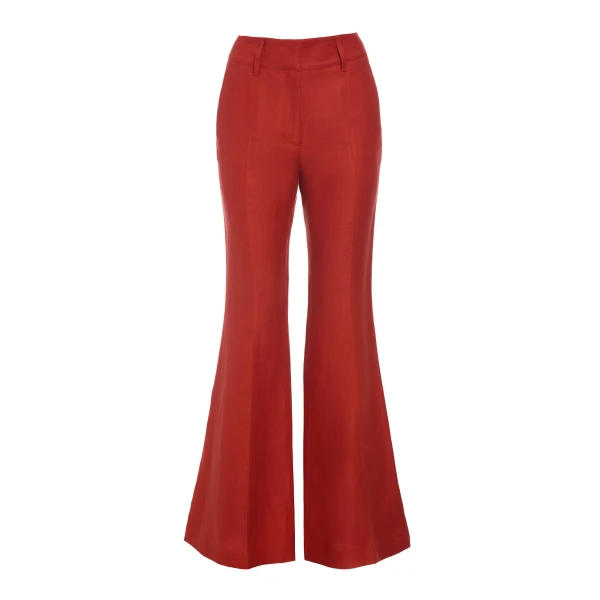 Gabriela Hearst Rhein Flare Pant in Antelope Orange Linen Twill, view 2