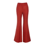 Gabriela Hearst Rhein Flare Pant in Antelope Orange Linen Twill